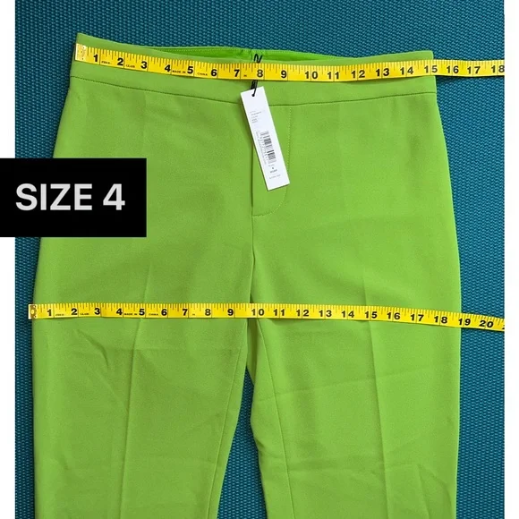 Alice + Olivia Livi Parrot Green Straight Leg Trouser Pant